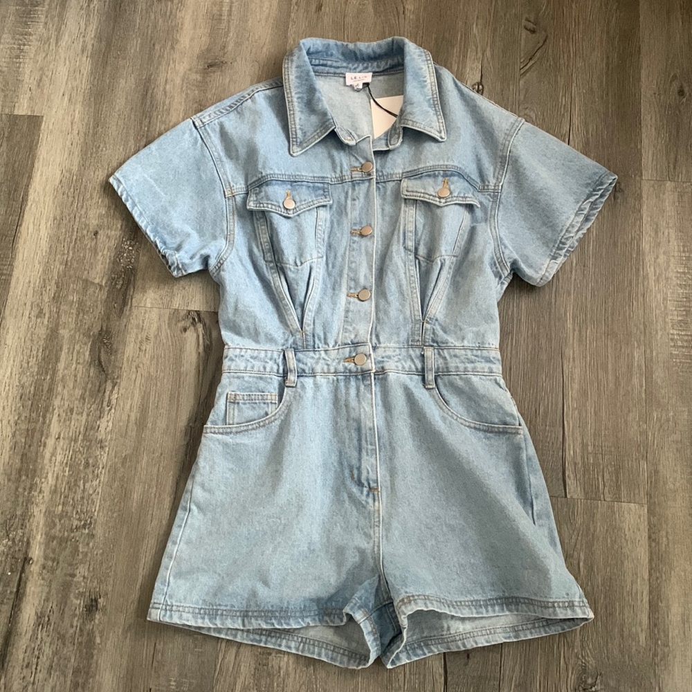 NWT Lelis Dressed by Ness Denim Romper